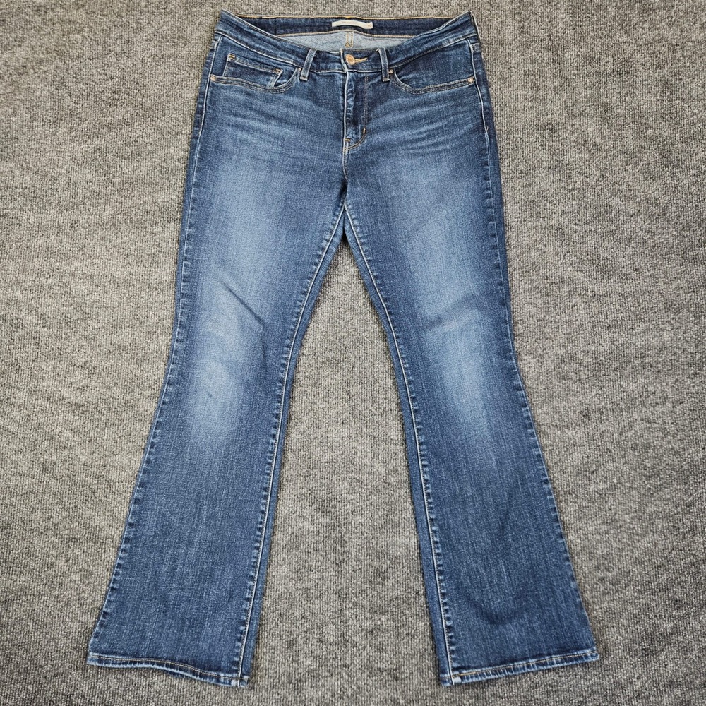 Levi's 715‎ Bootcut Jeans Women's 30 Blue Denim Stretch Mid Rise Dark Wash
